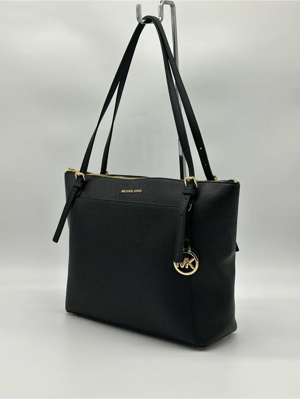 Michael Kors Black Tote with Gold Accents